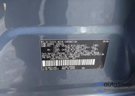 2009 Toyota Rav4 Limited from USA, damaged, VIN JTMZF31V99D003289